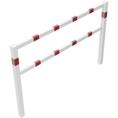 Stationary access barriers | welded | with top and quarter-bent bar | hot-dip galvanized and white coatedwith red reflecting stripes | total width: 2000 mm